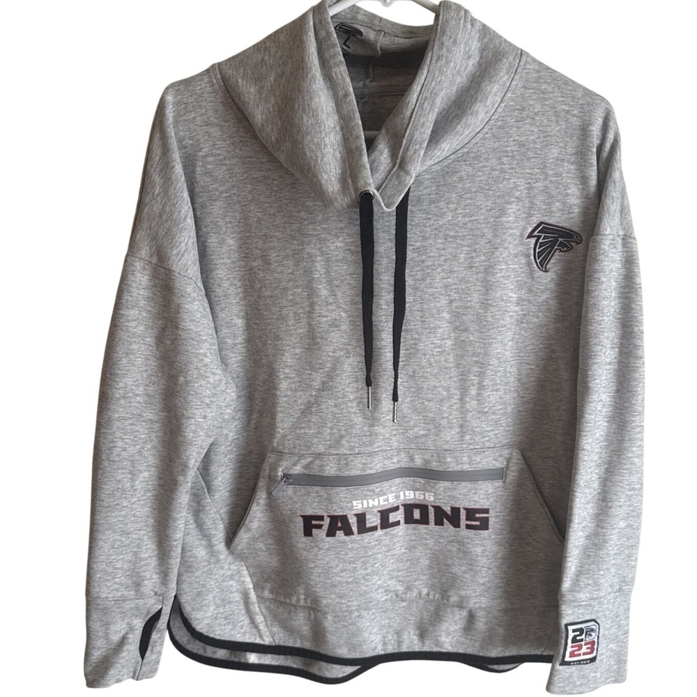 Atlanta Falcons Gray Hoodie Pullover Sweatshirt Women's Large
